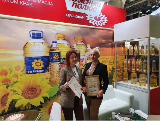 Маслозавод Южный полюс Кропоткин производитель Краснодарское масло подсолнечное на выставке ПродЭкспо 2021